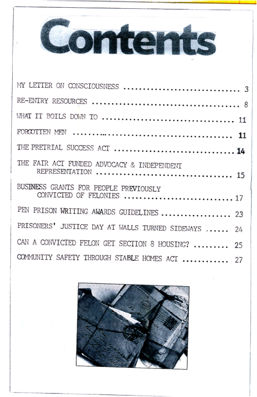 | THE PRETRIAL SUCCESS ACT ..  | COMMUNITY SAFETY THROUGH STABLE HOMES ACT .  MY LETIER ON CONSCIOUSNESS .. RE-ENTRY RESOURCES . WHAT IT BOILS DOWN TO ..  THE FAIR ACT FUNDED ADVOCACY & INDEPENDENT REPRESENTATION .  BUSINESS GRANTS FOR PEOPLE PREVIOUSLY CONVICTED OF FELONIES ............  PEN PRISON WRITING AWARDS GUIDELINES PRISONERS’ JUSTICE DAY AT WALLS TURNED SIDEVAYS  CAN A CONVICTED FELON GET SECTION 8 HOUSING? .  